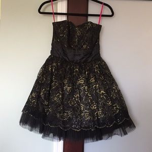 Betsey Johnson black and gold dress